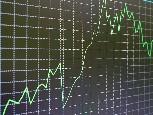 Tőzsdei diagram, grafikon-fekete háttér. — Stock Fotó