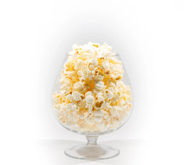 Isolated large glass of popcorn — Stock Photo, Image