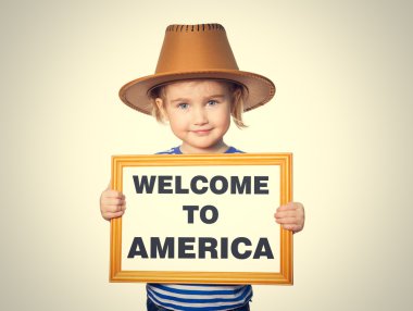 Amerika'ya hoş geldiniz metni.