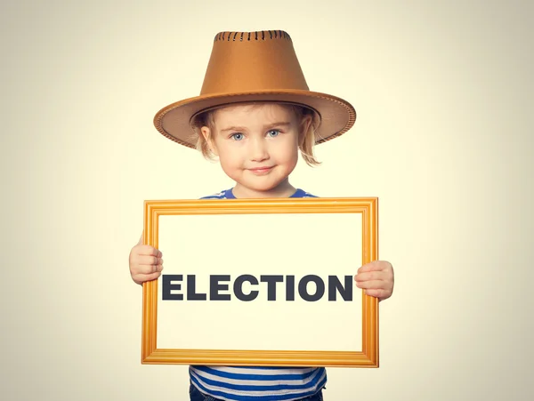 With blackboard. Text ELECTION. — Stock Photo, Image