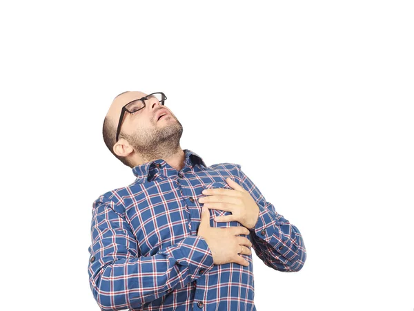 Man suffering from bad pain in heart — Stock Photo, Image
