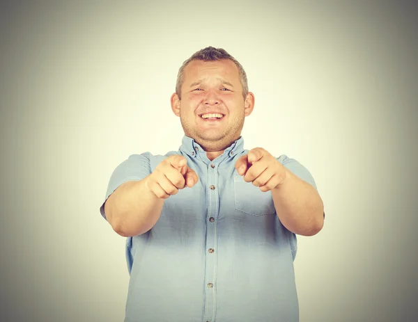 Homem gordo do riso. Pessoa gentil impertinente . — Fotografia de Stock