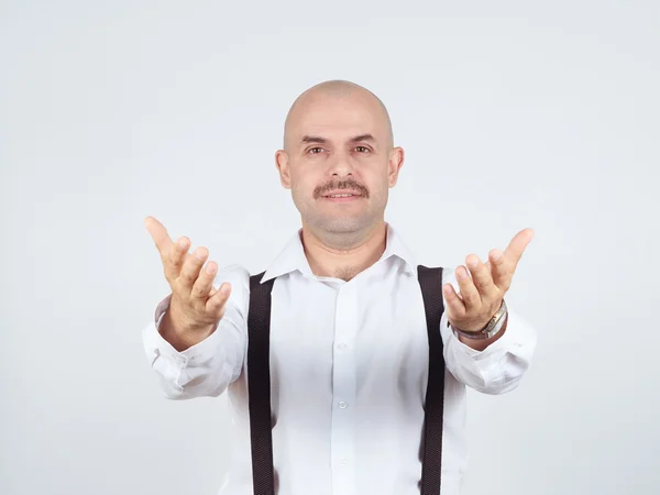 Bonito careca pronto para te abraçar , — Fotografia de Stock