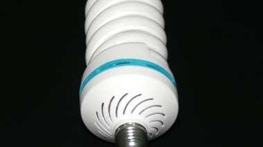 Enerji tasarruflu lamba siyah arka plan üzerine izole.