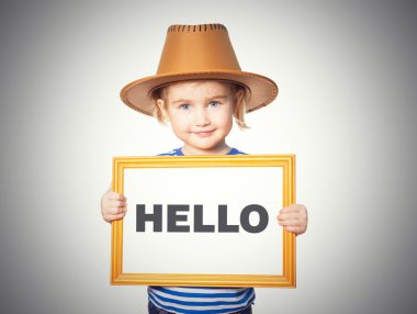 yazı tahtası. Metin Merhaba