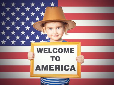 Amerika'ya hoş geldiniz metni. 