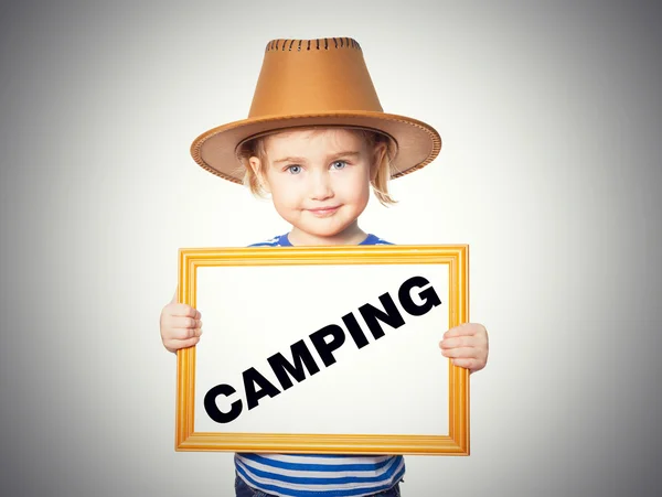 Pizarra. Texto CAMPING . — Foto de Stock