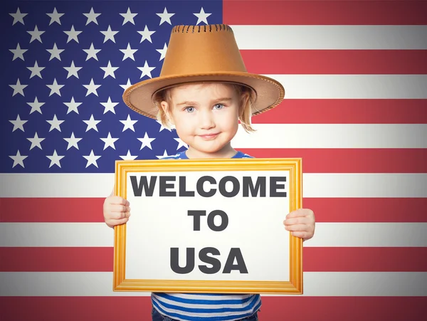 Texto Bem-vindo aos EUA . — Fotografia de Stock