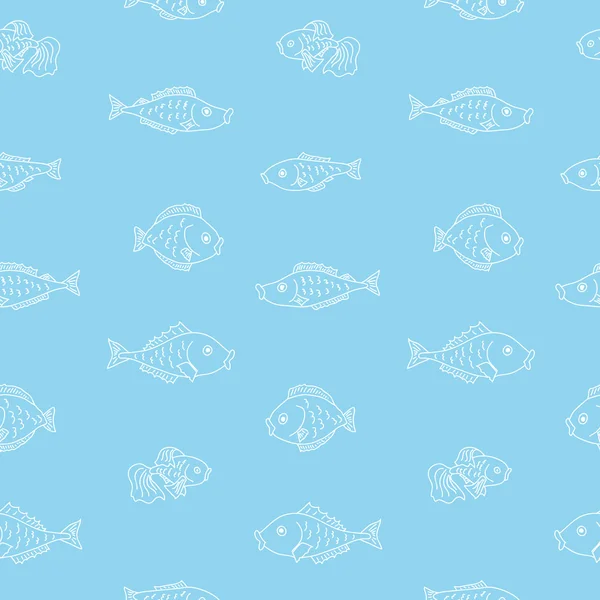 Векторный бесшовный рисунок с рыбами — стоковый вектор