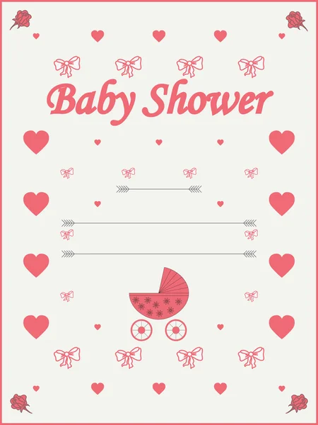 Plantilla de invitación de ducha de bebé — Vector de stock