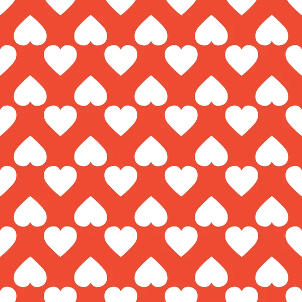 Weiße Herzen auf rotem Hintergrund — Stockvektor