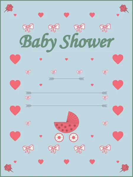 Baby dusch inbjudan mall — Stock vektor