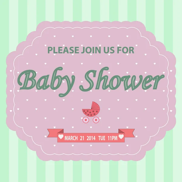 Modèle d'invitation de douche de bébé — Image vectorielle