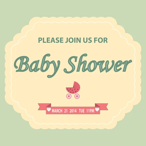 Modello di invito per doccia per bambini — Vettoriale Stock