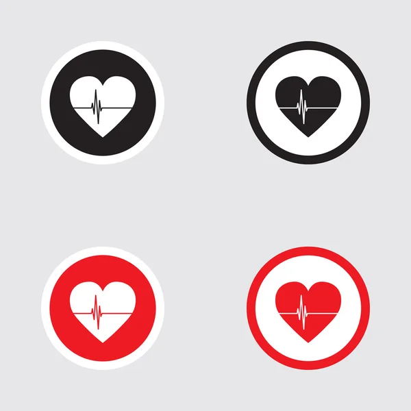 Vector de iconos del corazón con cuatro variaciones — Archivo Imágenes Vectoriales