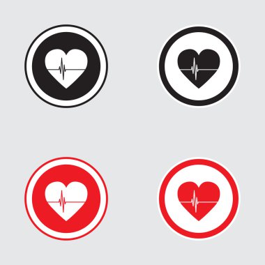 Dört değişme miktarı ile kalp simge vektör