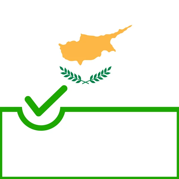 Symbole de vote drapeau de Chypre — Image vectorielle