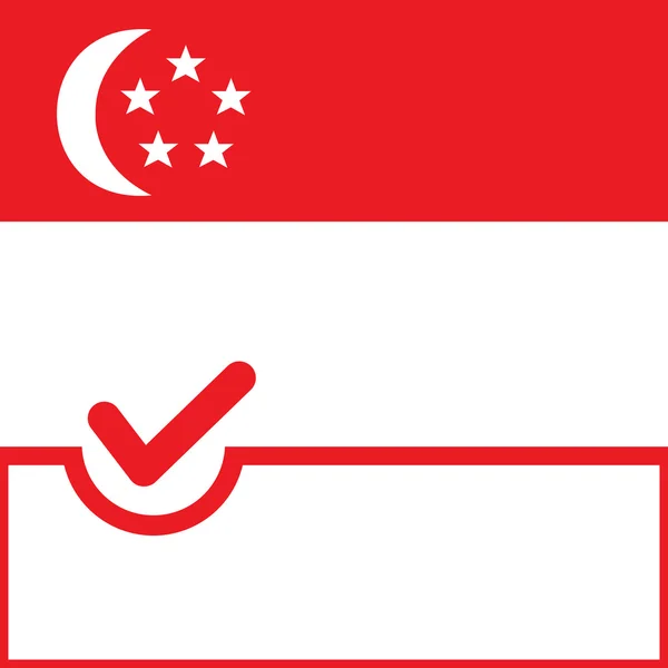 Abstimmungssymbol Singapore-Flagge — Stockvektor