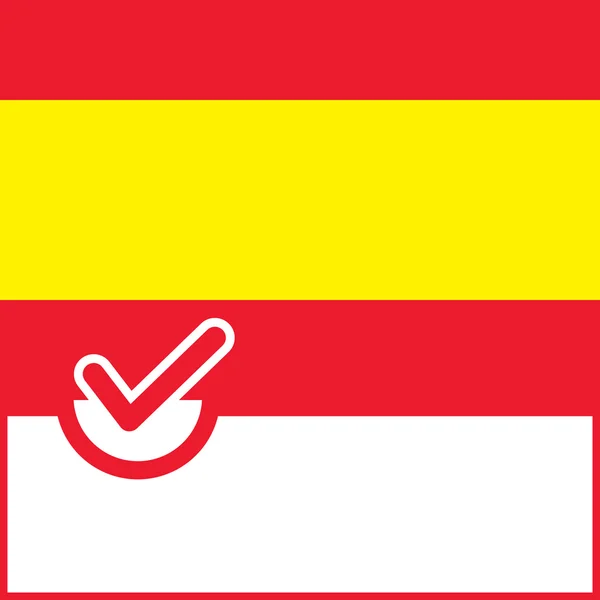 투표 기호 스페인 깃발 — 스톡 벡터