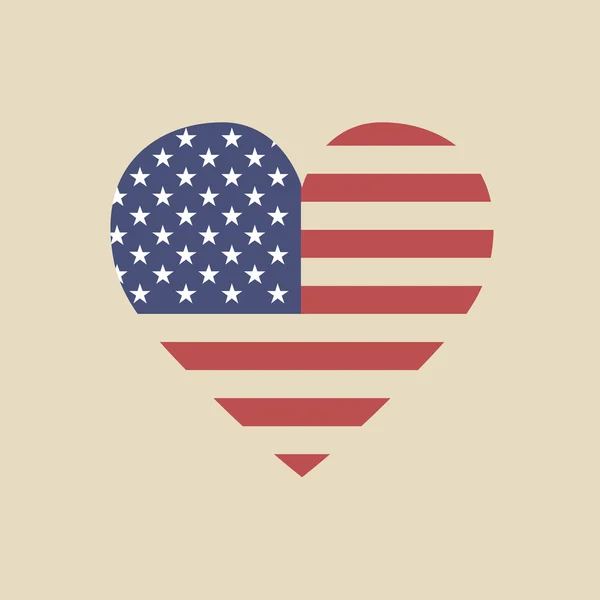 Etats-Unis drapeau coeur Amérique — Image vectorielle