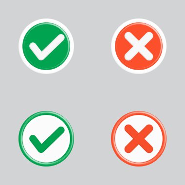 Variations of Ticks and Crosses clipart