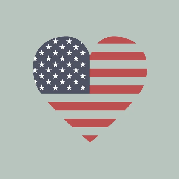 美国美国心旗 — 图库矢量图片