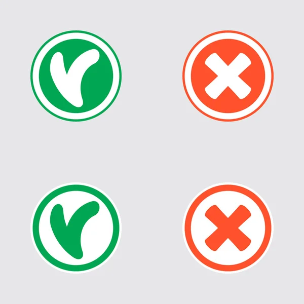 Varianten van teken en kruisen — Stockvector