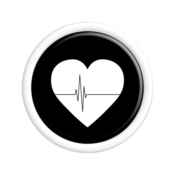 Düğme kalp etiketi darbe. — Stok Vektör