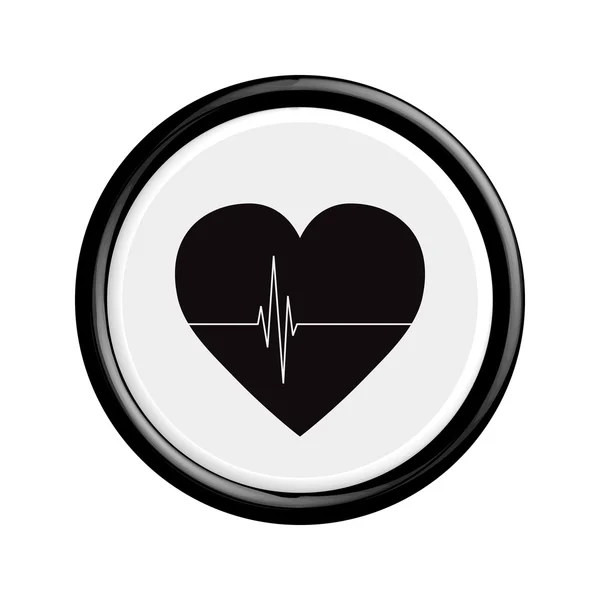 Button Heart tag pulse. — Stock Vector