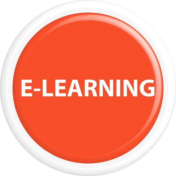 Pulsante e-learning — Vettoriale Stock