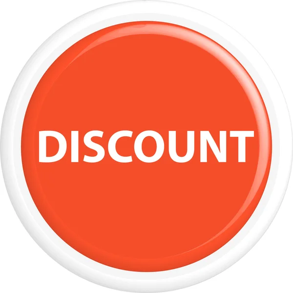 Button discount 3d — Stock Vector