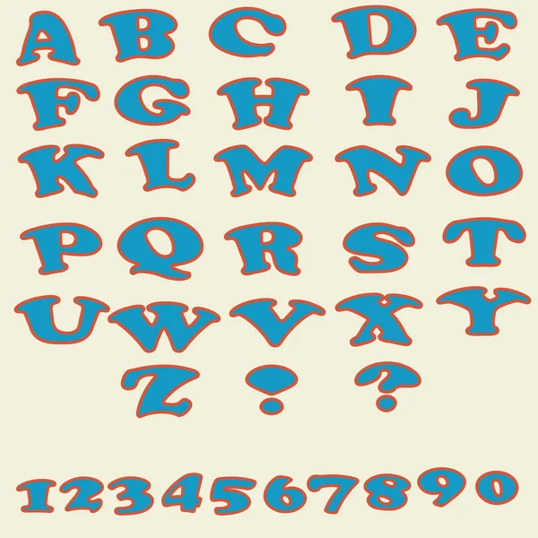 Набір барвистих алфавітів і чисел . — стоковий вектор