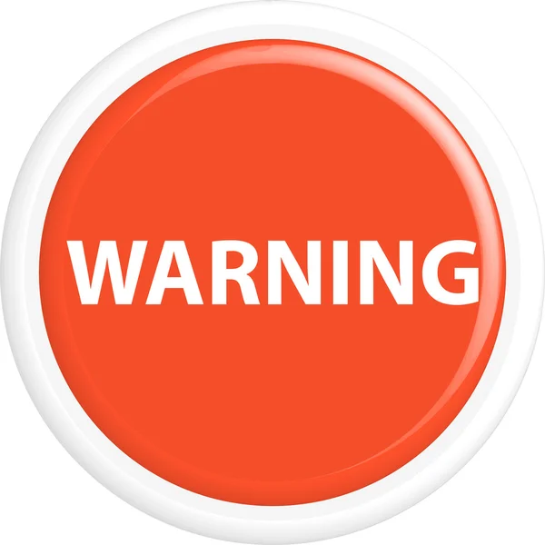 Button warning 3d — Stock Vector