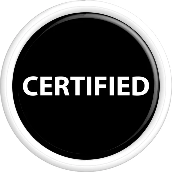 Botón certificado — Vector de stock