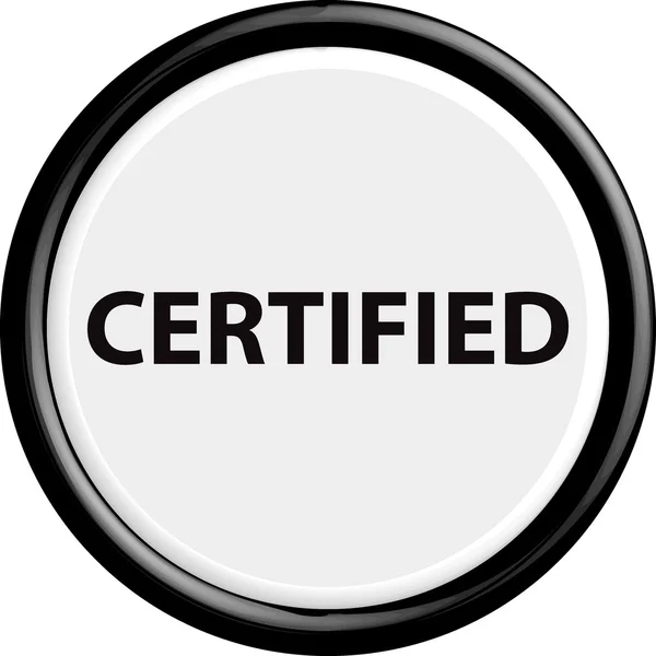 Botón certificado — Vector de stock
