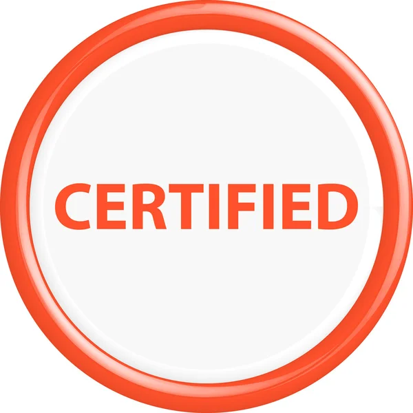 Botón certificado — Vector de stock