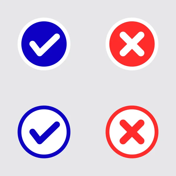 Ifferent Variations of Ticks and Crosses - Stok Vektor