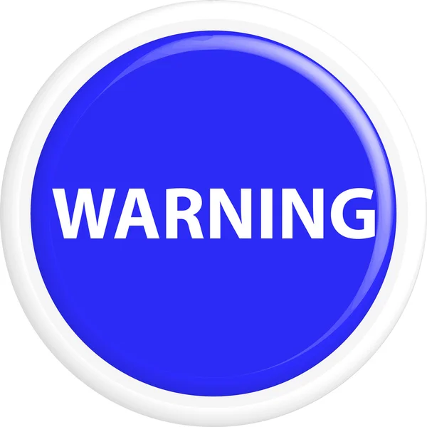 Button warning 3d — Stock Vector