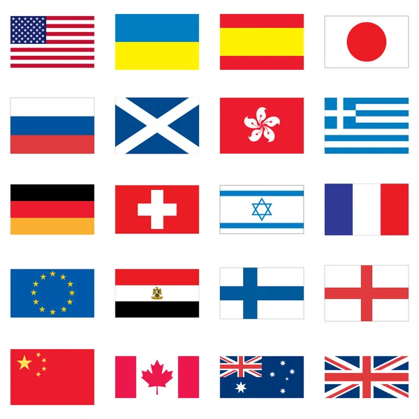 Set of 20 flags — Stock Vector