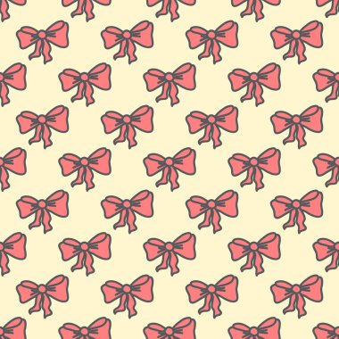 Dikişsiz desen papyon pastel renklerde