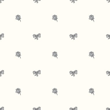 Dikişsiz desen papyon ve pastel renklerde gül