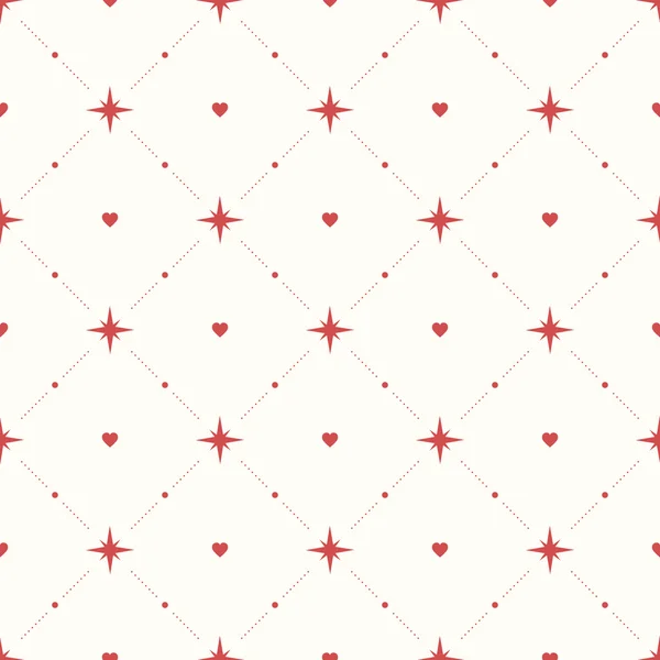 Seamless pattern with hearts and stars. — Stock Vector