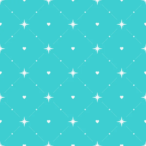 Seamless pattern with hearts and stars. — Stock Vector