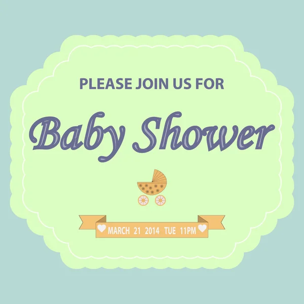 Modello di invito per doccia per bambini — Vettoriale Stock