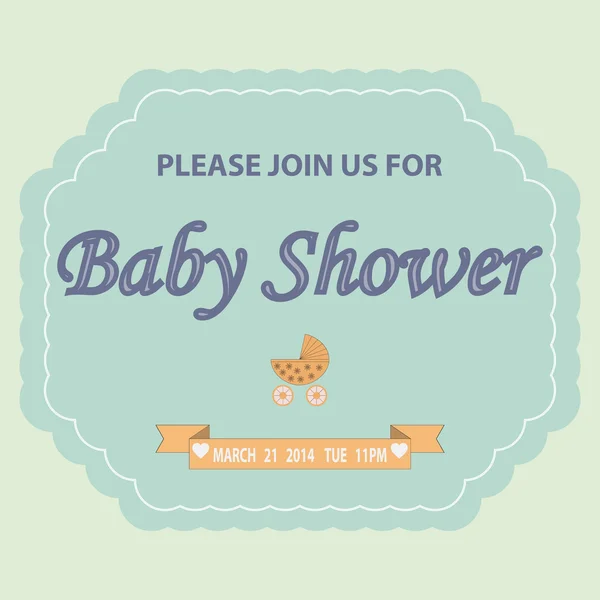 婴儿淋浴邀请模板 — 图库矢量图片