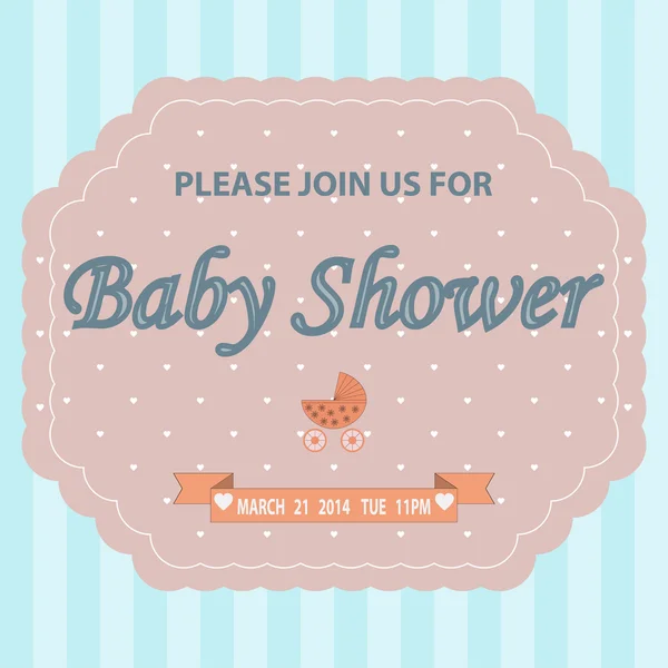 Modèle d'invitation de douche de bébé — Image vectorielle