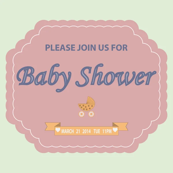 Modèle d'invitation de douche de bébé — Image vectorielle