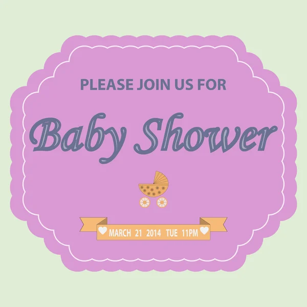 Baby shower invitation template card. — Stock Vector