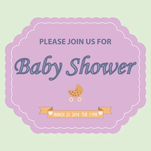 Baby shower invitation template card. — Stock Vector