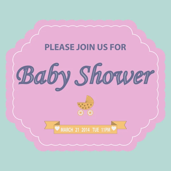 Baby shower invitation template card. — Stock Vector